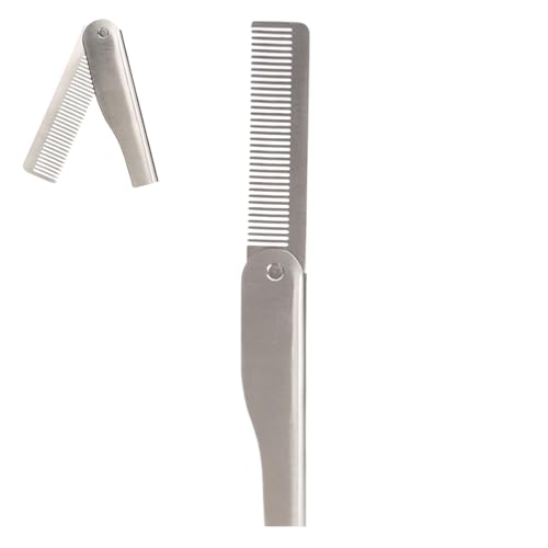 Klappkamm | Edelstahlstyling und -formingkamm | Tragbares Taschenhaarbürste Haarbrot Schnurrbart -Pflege -Styling -Werkzeug für Männer ideal für Männer, die schlanke Haare und Bärte bevorzugen, ist ei von Xinhuju