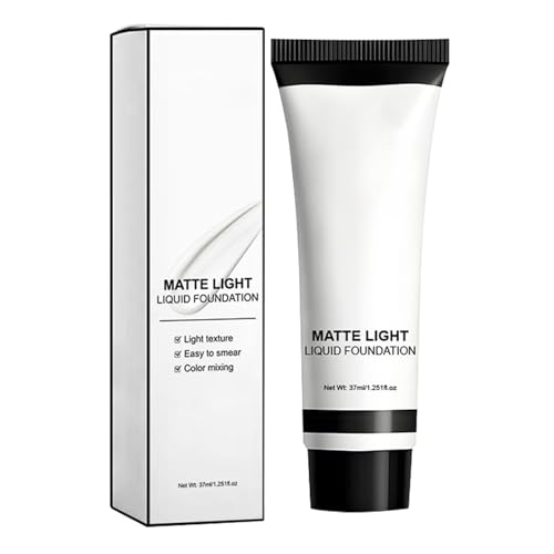 Liquid Face Make -up - Weiße Fundamentfarbe, Matte Fleckfreie Formel | 37ml Hautfreundliche Creme Mit Einfacher Anwendung Und Sogar Finish, Kids Cosplay Halloween Party von Xinhuju