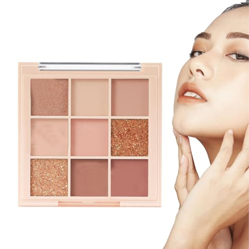 -Make -up -Palette - 9 -Farben -Nackt -Lidschatten -Set | Langlebige Mehrfarbige Matte & Schimmertöne, Natürliche Mischbare Pigmente Für Anfänger, Professionelles Augen-Make-up-Kit Für Daily & Lo von Xinhuju