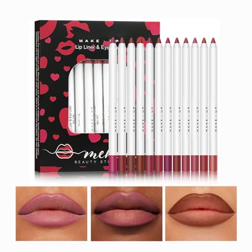 Natürliche matte Lippen-Make-up-Stifte, Lipliner-Stift, Lippenstift | Matter Lippenstift in 12 Farben – wasserfester Nude-Lipgloss für Mädchen und Frauen von Xinhuju
