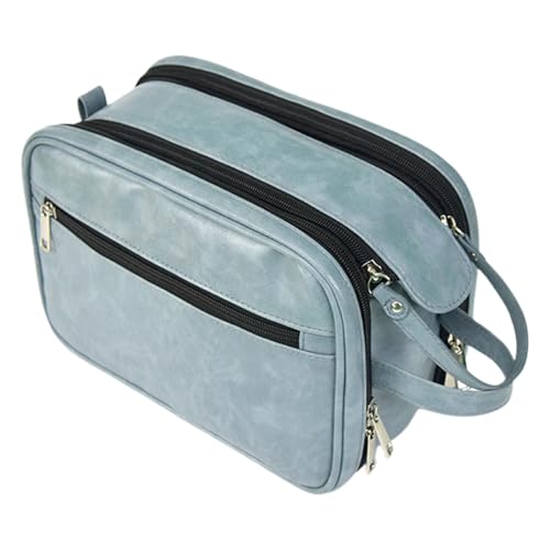Rasierset-Tasche, Herren-Kulturbeutel, Tragbarer PU-Kulturbeutel für Herren, Reise-Kulturbeutel, Kulturbeutel-Organizer, große Kapazität, Herren-Kosmetiktasche für Geschäftsurlaub von Xinhuju