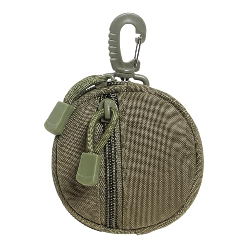 Runde Change Bag - Kompakte Geldbeutel mit Reißverschluss, tragbarer Münzbrieftasche | Multifunktionales Headset -Aufbewahrungspaket, praktischer Taillenbeutel für Outdoor -Aktivitäten Travel Accessoi von Xinhuju