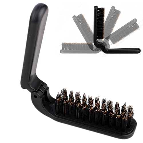 Tangler Barthaarbürste, zusammenklappbar, Wildschwein-Haarbürste für Männer | Faltbare Haarbürste - Faltbare Wildschwein-Bürsten für Männer, Roch Haarbürsten von Xinhuju