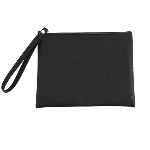 1 x Mini-Make-up-Tasche für Geldbörse, 18 x 15 cm, kleine schwarze Handgelenktasche, kleine Leder-Make-up-Tasche, Mini-Kosmetik-Reißverschluss, kleine Handgelenktasche für Damen, Lippenstift, Auto von Xinjoduz