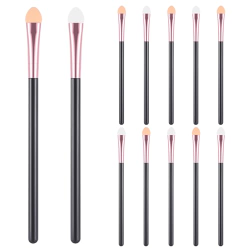 10 Stück Doppelseitige Lidschattenpinsel Lidschatten Applikator Lidschatten Pinsel Klein Pinselset Schwamm Make Up Pinsel Set Wiederverwendbar Waschbar Professionelle Für Frauen von Xinjoduz