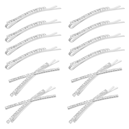 12 Stück Strass Bobby Pins Strass Haarnadeln Diamant Haarclips Klassische Bobby Pins Glänzende Haarspangen Haarklammer Glitzer Haarclips Damen Haarschmuck Metall Strass Braut Haarspangen Für Damen von Xinjoduz