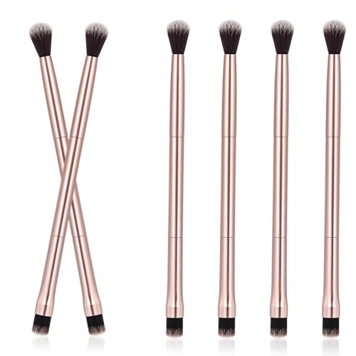 2-in-1 Lidschattenpinsel, Augen Make-up Pinsel Set, Concealer Pinsel Eyeliner Reise Pinselset Lidschatten Applikator Roségold Schminkpinsel zum Verblenden von Lidschatten von Xinjoduz