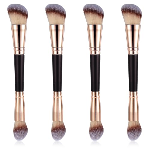 4 Stück 2-in-1 Foundation Pinsel Kosmetikpinsel Doppelseitiges Makeup Pinsel zum Mischen von Flüssigem Puder Concealer Creme Geschenk für Damen von Xinjoduz