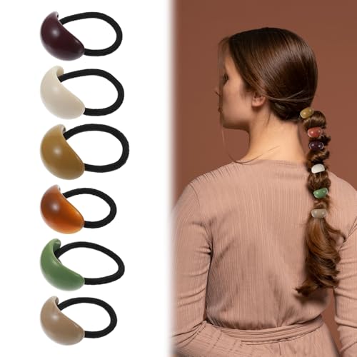 6 Stück Haarmanschetten für Pferdeschwanz, Haargummi Mehrere Farben Haarschmuck Elastisches Manschette Zopfgummi Haar Accessoire für Damen Mädchen Haar Zubehör von Xinjoduz