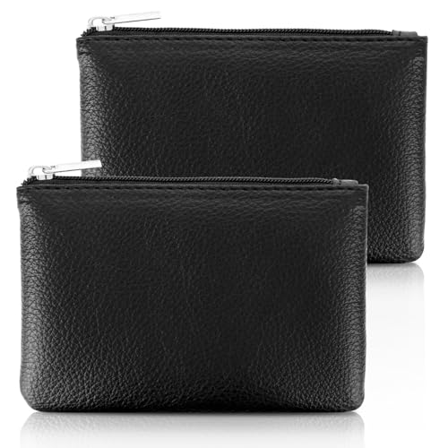 Münzbörsen 2 Stück Münzbörse Münzgeldbeutel Kleingeldbörse Münzbörsen Für Damen Münzgeldbörse Münzbörse Leder Portmonee Klein Portemonnaie Mit Metall Reißverschluss Für Damen Mädchen Teenager Schwarz von Xinjoduz