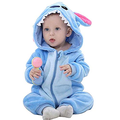 Junge Schlafsack Strampler Unisex Baby Overall Mit Kapuze Karikatur Pyjamas Schlafanzüge 0-24 Monate (Blau, 18-24 Monate) von XinlanStyles