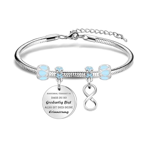 Xinlon Armband mit Anhänger, Inspirierende Armbänder für Damen und Mädchen Edelstahl Lasergravur Text, Schlangen-Gliederarmband(Inklusive Geschenkbox) für Geburtstag Muttertags Graduierung Geschenk von Xinlon