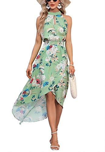 Xinlong Damen Kleid Sommer Casual Maxikleid Bohemien Kleid Lange Ärmellos Party Cocktailkleid Strandkleider Kleider Sexy von Xinlong