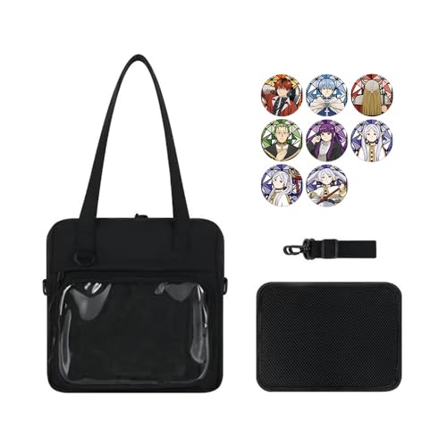 Xinnice Anime Umhängetasche Frieren&Fern Crossbody Bag Fern Handtasche Druck Washable Bag Daypcak mit Anime Badge Cosplay Requisiten Geschenk von Xinnice