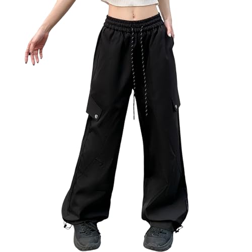 Xinor Cargohose Damen Leicht High Waist Wide Leg Parachute Pants mit Taschen wasserdichte Wanderhose Outdoor von Xinor