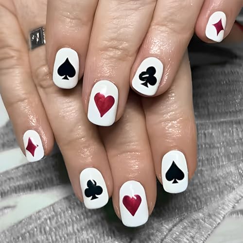 24 Stück Nägel Zum Aufdrücken Quadratisch Kleber Auf Den Nägeln Französische Kunstnägel Designs Falsche Nägel Künstliche Nägel Geschenke Für Frauen Und Mädchen von Xinsheinelry