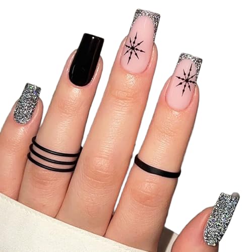 Elegante Weihnachtsnägel Zum Aufdrücken Mit Schneeflocke Glitzernde Künstliche Nägel Zum Aufkleben Für Frauen Schnelle Anwendung von Xinsheinelry