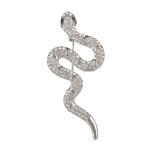 Exquisite Serpentinen Brosche Anspruchsvolle Schlangen Brosche Aus Robustem Metall Mit Strasssteinen von Xinsheinelry