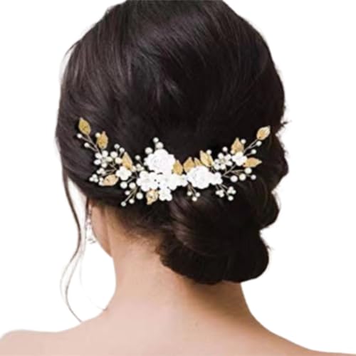 Flexible Künstliche Hochzeitshaarband Mit Perlen Und Blatt Designs Haarrebe Für Braut Und Formelle Event Versammlungen Brautjungfern Haarzubehör Für Hochzeiten von Xinsheinelry