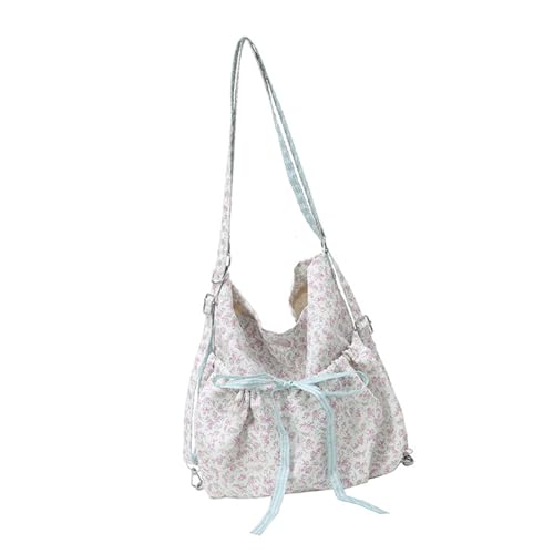 Multifunktionales Blumenmuster Nylon Rucksack Umhängetasche Mit Verstellbarem Riemen Geräumiger Fachschüler Essentiell von Xinsheinelry