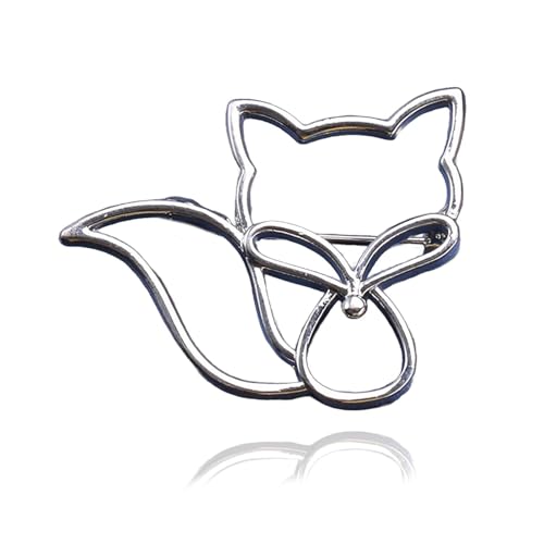 Unique Designs Pin Women Metal Hollow Foxes Brosche Pin Legierung Textur Freizeitbroschen Geeignet Für Verschiedene Mode Outfits von Xinsheinelry