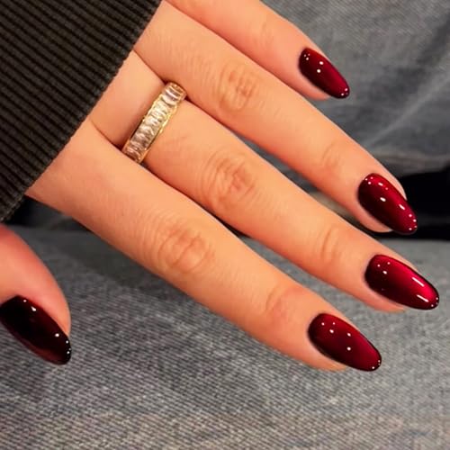 Weihnachts Katzenaugen Press On Nägel Kurze Mandelförmige Nägel Zum Aufkleben Glänzende Künstliche Nägel Maniküre Nagelkunst Für Frauen Und Mädchen von Xinsheinelry