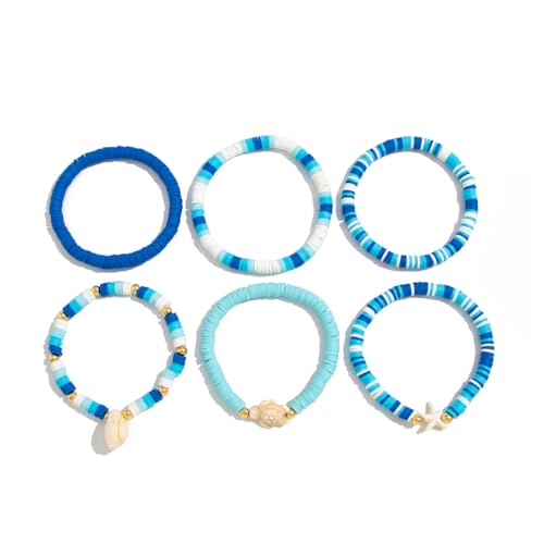 Xinsheinelry Mode Buntes Perlenarmband Elastisches Armband Weiche Tonstapelarmband Für Freizeit Und Partykleidung Geeignet von Xinsheinelry
