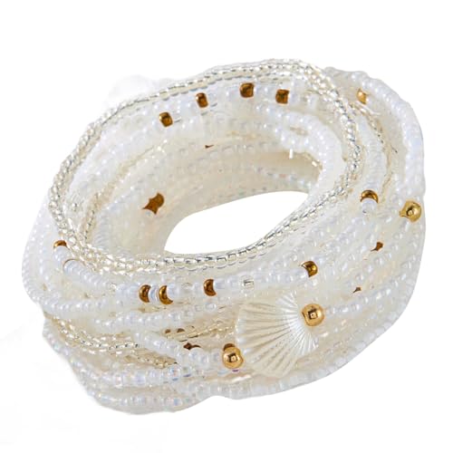 Xinsheinelry Mode Schicht Perlen Armband Praktisch Für Frauen Tragbarer Verstellbarer Schmuck Täglich Oder Formelles Verschleiß Handgefertigtes Geflochtenes Armband von Xinsheinelry