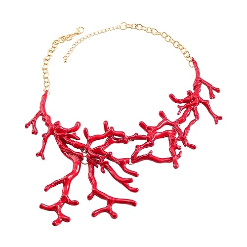Xinsheinelry Red Coral Halskette Weibliche Temperament Nische Netto Red Colarbone Chain Student Verstellbarer Kettenschmuck von Xinsheinelry