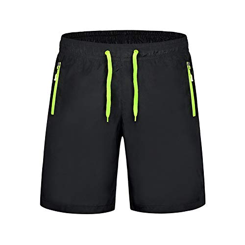 Xinvivion Herren Sport Shorts - Atmungsaktiv Aktiv Fitnessstudio Kurze Hose Badehose für Trainieren, Schwarz + Grün, UK/EU/US/AUS/MEX 6XL=Tag 8XL von Xinvivion