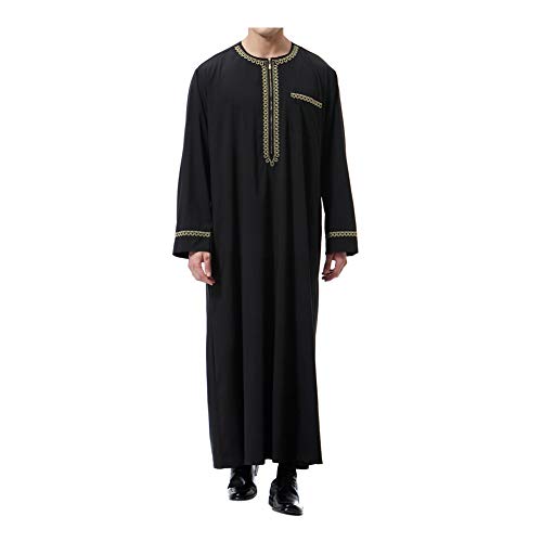 Xinvivion Muslim Herren Robes - Lange Ärmel islamisch Mittlerer Osten Dubai Thobe Saudi Arabien Ethnisch Dishdasha Kaftan Kandoura von Xinvivion