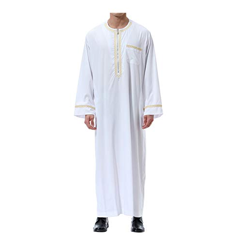 Xinvivion Muslim Herren Robes - Lange Ärmel islamisch Mittlerer Osten Dubai Thobe Saudi Arabien Ethnisch Dishdasha Kaftan Kandoura von Xinvivion