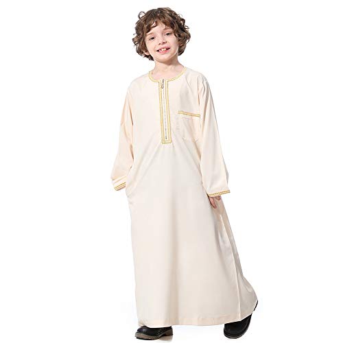 Xinvivion Muslimische Kinder Jungen Jubba Thobe Araber Islamischer Naher Osten Teen Reißverschluss Langarm Roben von Xinvivion