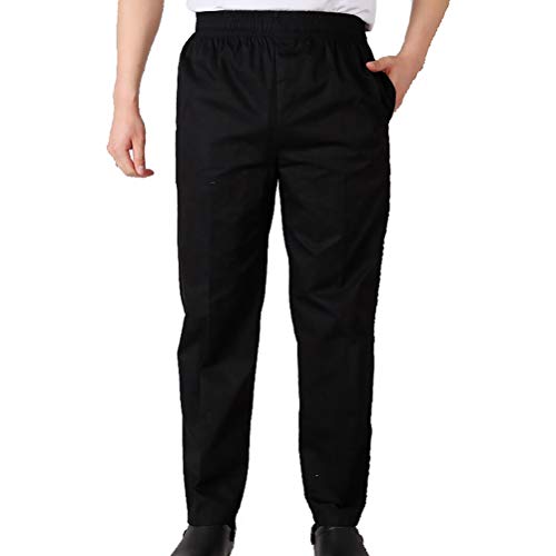 Xinwcang Kochhose Herren Bundhose Gestreift Bäckerhosen Hotelküche Elastische Taille Arbeitsuniform - Schwarz|Vollelastisch, XL Xinwcang Kochhose Herren Bundhose Gestreift Bäckerhosen Hotelküche Elastische Taille Arbeitsuniform - Schwarz|Vollelastisch, XL von Xinwcang