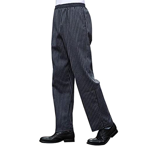 Xinwcang Kochhose Herren Bundhose Gestreift Bäckerhosen Hotelküche Elastische Taille Arbeitsuniform - Zebrahosen|Vollelastisch, 4XL Xinwcang Kochhose Herren Bundhose Gestreift Bäckerhosen Hotelküche Elastische Taille Arbeitsuniform - Zebrahosen|Vollelastisch, 4XL von Xinwcang