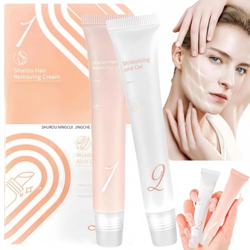 Gesichtshaarentfernungscreme, Gesichtshaarentfernungs-Set, Oberlippen-Haarentfernung, Gesichtshaarentferner für Frauen, Rasiercreme, feuchtigkeitsspendende, schmerzfreie Haarentfernungscreme, von Xinyig