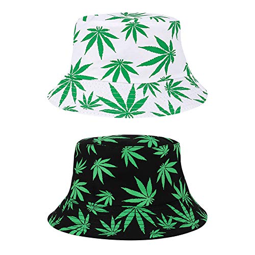 Xinzistar 2 Stück Fischerhut für Damen und Herren, Universal Bucket Hat Sonnenhut Anglerhut Sommerhut Weich Atmungsaktiv Faltbar Eimer Hut Unisex (Schwarz&Weiß) von Xinzistar