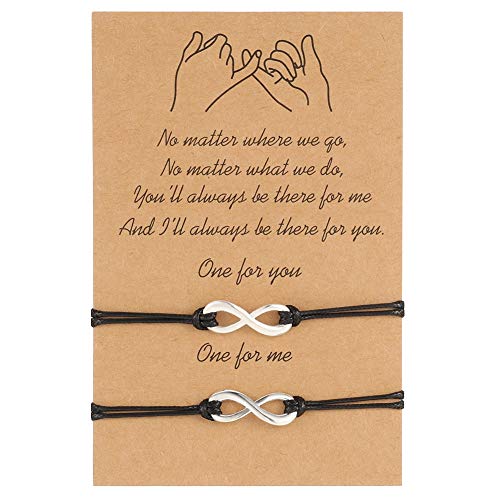 Xinzistar 2 Stück Freundschaftsarmband Paar Armbänder Langstrecken Versprechen Matching Armbande für Damen Herren Paare Beste Freunde Mutter Tochter (Für Immer) von Xinzistar