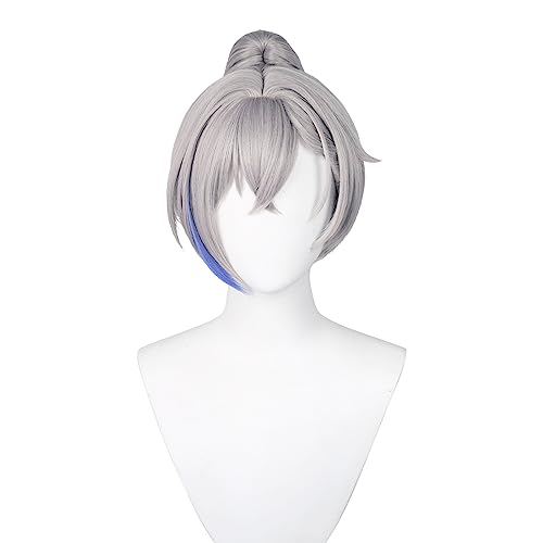 Spiel Honkai Star Rail Silber Wolf Cosplay Perücke Frauen Silber Grau Blau mit Flechten Haar Perücken für Mädchen Cos Party Halloween Weihnachten Comic Con (Silber Wolf) von XiongXiongLe