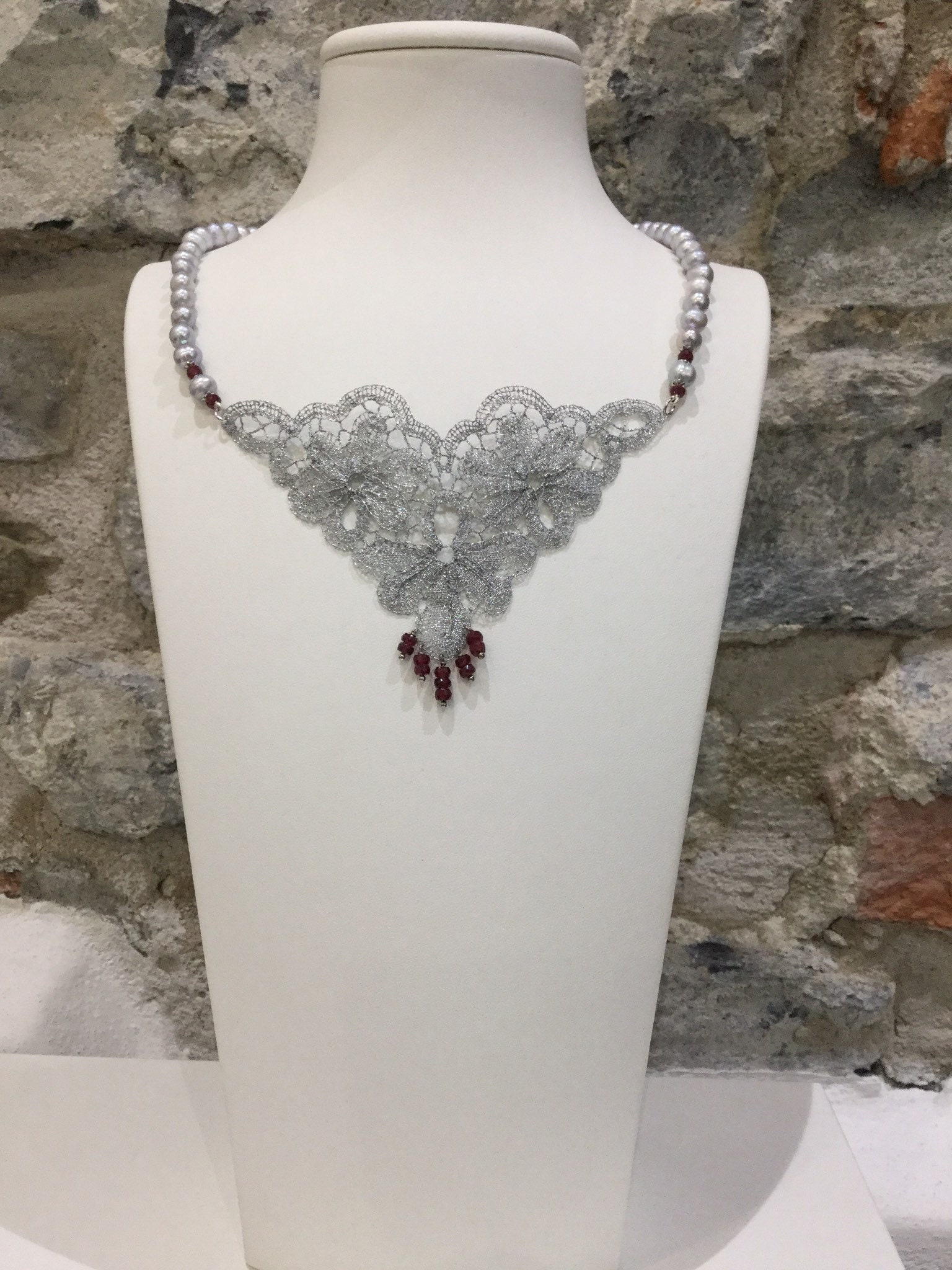 Cant' Spitze Halskette Und Rubine Cant' Spitze Halskette Und Rubine von XiriusItalianjewelry