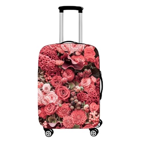 Koffer Schutzhülle Buntes Rose Muster Teenager Mädchen Romantisch Kofferhülle Elastisch Waschbar Ehepaar Reise Kofferschutzhülle Gepäck Cover Koffer Abdeckung Schutzhülle (Stil 3,S(19-21inch)) von Xisnuient