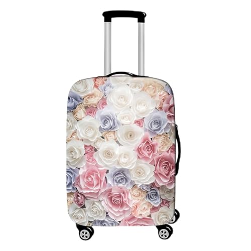 Koffer Schutzhülle Buntes Rose Muster Teenager Mädchen Romantisch Kofferhülle Elastisch Waschbar Ehepaar Reise Kofferschutzhülle Gepäck Cover Koffer Abdeckung Schutzhülle (Stil 6,L(26-28inch)) von Xisnuient