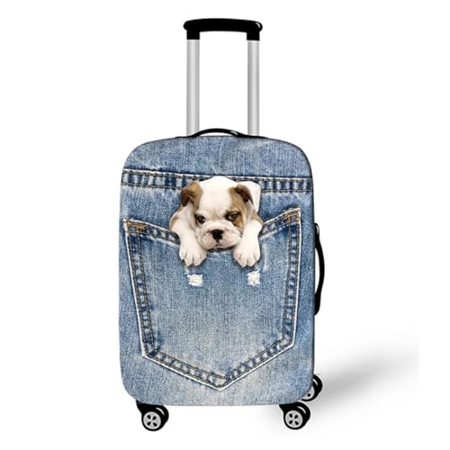 Mädchen Elastisch Reise KofferschutzhüLle Haustier Katze Hund Cowboy-Muster Travel SchutzhüLle Waschbar Schutzhaube FüR Koffer 29-32 Zoll KofferhüLle Luggage Cover (Style 2,L(26-28inch)) von Xisnuient