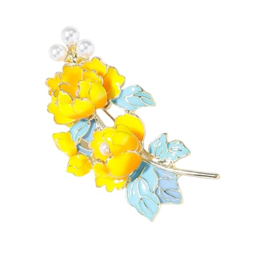Xisulay Exquisite Brosche-Kee-resistente Blumenform Brosche Stift mit Kunstperlen Emaille Pin für Frauen detailliertes Mantelabzeichen Accessoire Wear-Resistant Rost-Sof-Design Design Gelb Xisulay Exquisite Brosche-Kee-resistente Blumenform Brosche Stift mit Kunstperlen Emaille Pin für Frauen detailliertes Mantelabzeichen Accessoire Wear-Resistant Rost-Sof-Design Design Gelb von Xisulay