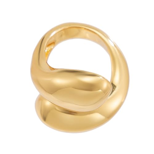 Xisulay Legierring Frauen Fnger Ring Frauen Hip -Hop -Stil übergroß Golden1 von Xisulay