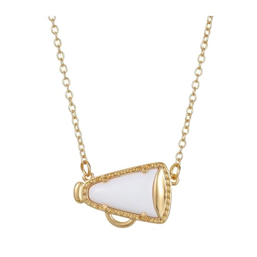 Xisulay Legierung langlebiger Halskette Cheerleading Halskette für Frauen Horn Jubel Anhänger Schmuck Trendy Statement Accessoire für Mütter Teen Girls Legierungsplande Design Golden von Xisulay