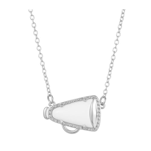 Xisulay Legierung langlebiger Halskette Cheerleading Halskette für Frauen Horn Jubel Anhänger Schmuck Trendy Statement Accessoire für Mütter Teen Girls Legierungsplande Design Silber von Xisulay