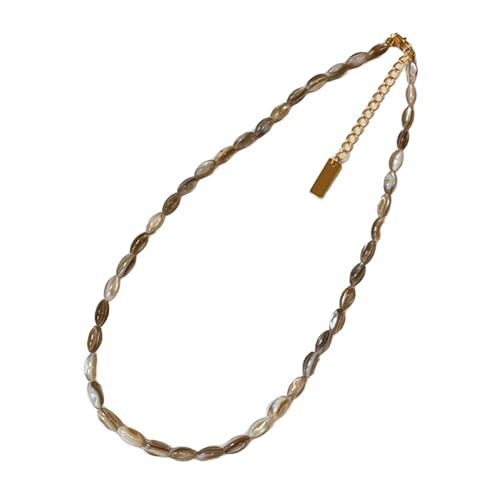 Xisulay Muschelstein Halskette kupfergeplattter Schmetterling Schmetterling Anhänger Halskette mit Muschelsteinfoto Album Charme Verstellbare Länge Perlen Halsketten für Frauen kupfergepantetes Me von Xisulay