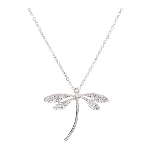 Xisulay Odonat Halskette Leichtes Odonat Anhänger Halskette für Frauen Leichtes Silberinsekt Halshök Silber von Xisulay