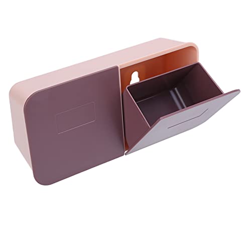 Xiuganpo Baumwollstreuhalter, Abnehmbare Waschbare Make -up -Organizer Schnalle Design Wandmontage Flip Cover für Badezimmer (Rosa lila) von Xiuganpo